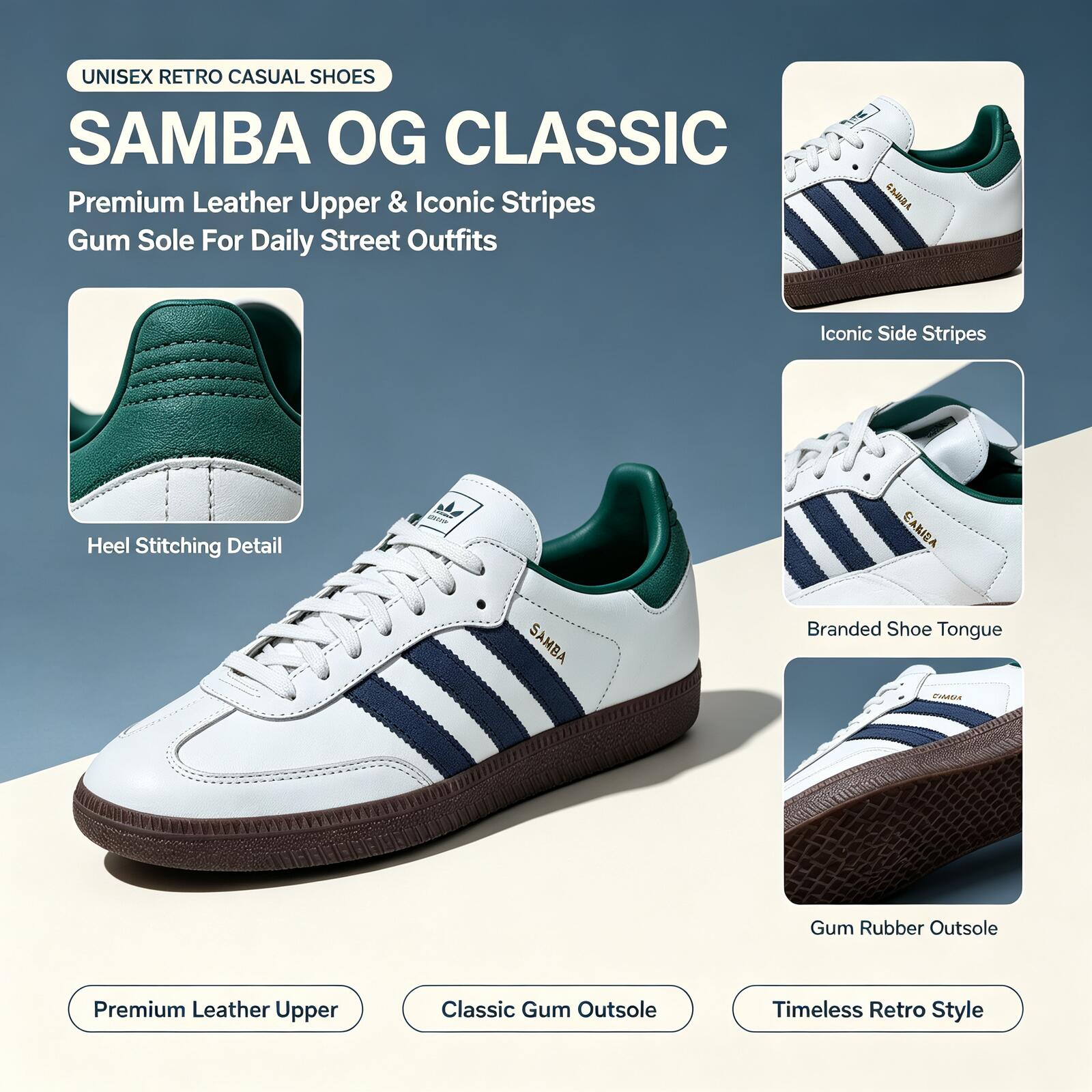 Adidas Shoes Samba - รองเท้าสเก็ตบอร์ด Adidas SAMBA OG Low Top