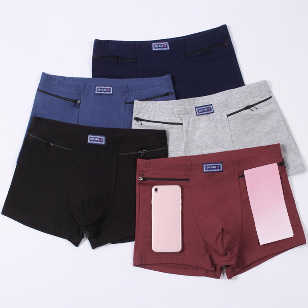 Boxer Brief Pack Cotton - ผู้ชายกระเป๋าชุดชั้นใน Anti-Theft กางเกงนักมวยกางเกงไม่มีรอยต่อผู้ชายกางเกงผ้าฝ้าย U-Bump กางเกงขาสั้นชายกางเกงสวมใส่ทุกวัน