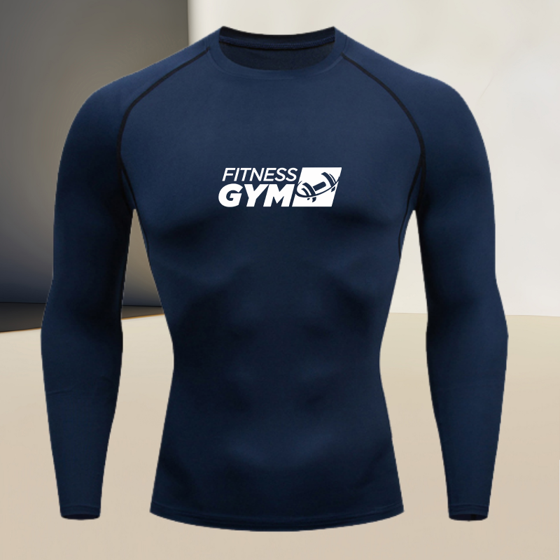 Base Layer Top - เสื้อยืดออกกำลังกายผู้ชาย คอกลม แขนยาว แห้งเร็ว ระบายอากาศได้ดี ยืดหยุ่นสูง