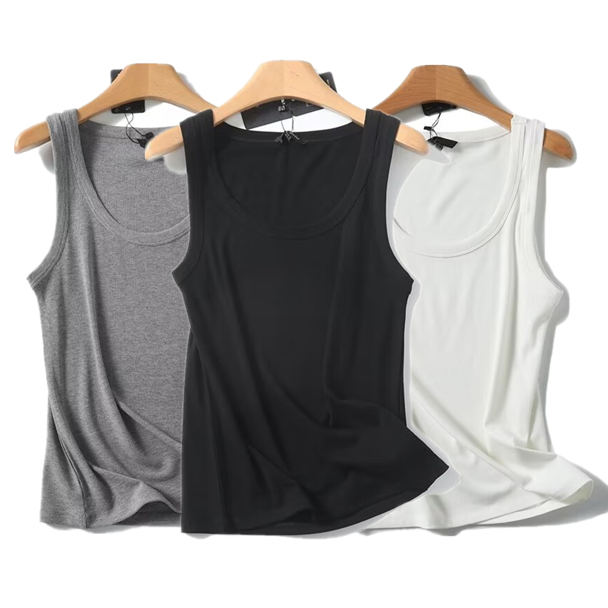 Tank Top Ribbed - Maxdutti เสื้อยืดคอกลมเข้ารูปสำหรับผู้หญิง, เสื้อกั๊กมีโครงแบบเรียบง่ายสไตล์นอร์ดิกสำหรับฤดูร้อน
