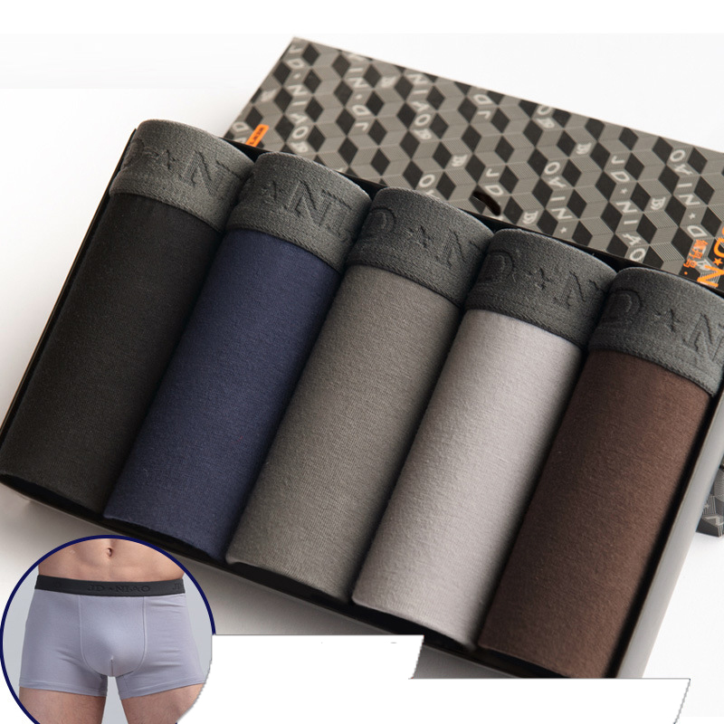 Boxer Brief Pack Cotton - 5 ชิ้น/ล็อตผู้ชายชุดชั้นในนักมวยผ้าฝ้ายผู้ชายกางเกงสบายกางเกงในชายชุดชั้นใน Trunk Boxershorts Man Boxer