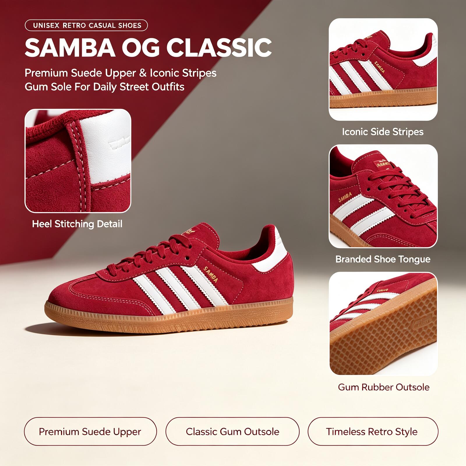 Adidas Shoes Samba - รองเท้าผ้าใบ Adidas SAMBA OG KJ2788 ของแท้