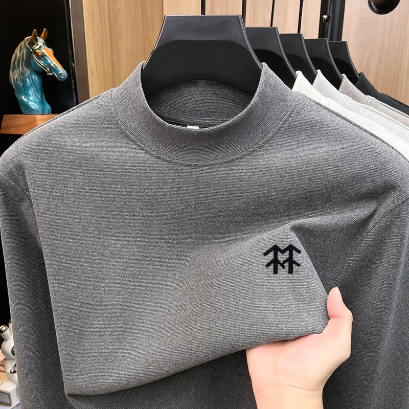 Base Layer Top - เสื้อยืดพิมพ์ลายสำหรับผู้ชาย ให้ความอบอุ่นในฤดูใบไม้ร่วงและฤดูหนาว แฟชั่นสบายๆ แขนยาว คอทรงโอ เสื้อชั้นในที่ประณีตและใช้งานได้หลากหลาย